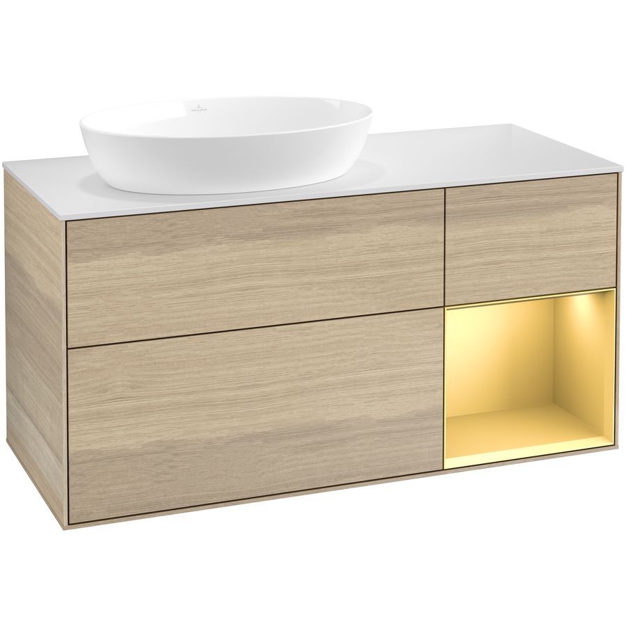 Wastafelonderkast Finion 1200x603x501mm Oak Veneer FA51HFPC