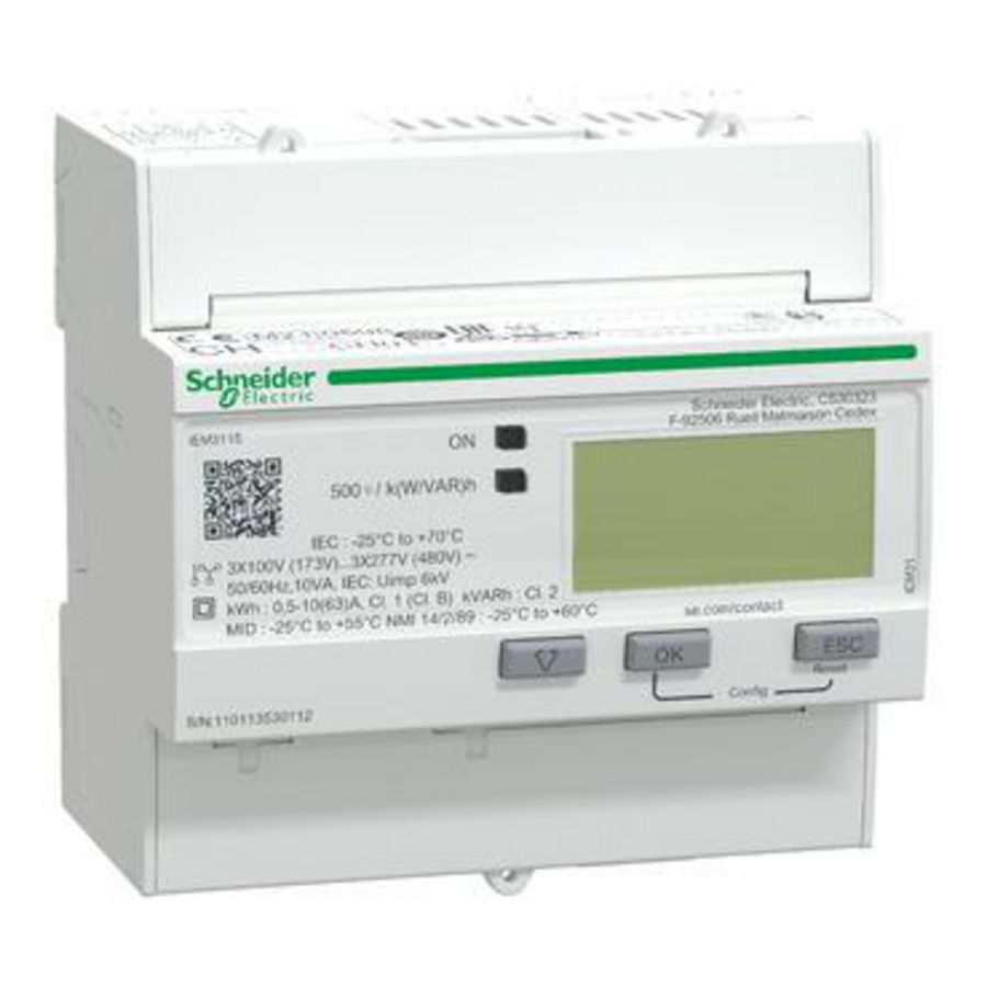 kWh-meter Multitarief 2xdigitale ingang 3F In=63A iEM3115