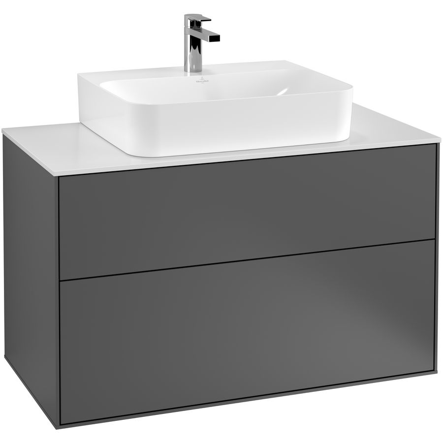 Wastafelonderkast Finion 1000x603x501mm Antr. Matt Lacquer F10100GK
