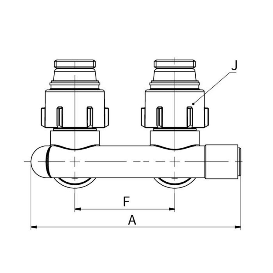 H-onderblok aanv/ret gekruist haaks MM G1/2x3/4 EK Ni Simplex VVE=5