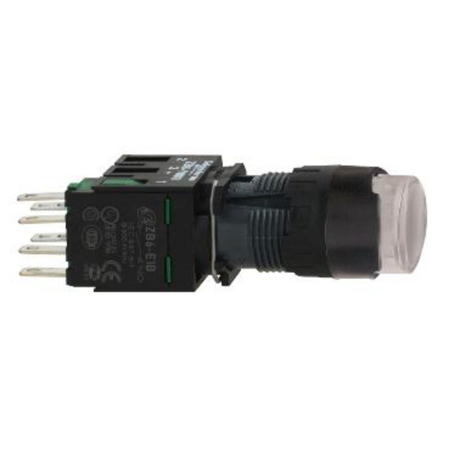 Drukknop Verlicht Verzonken Terugvering Ø16mm 24V 1NO