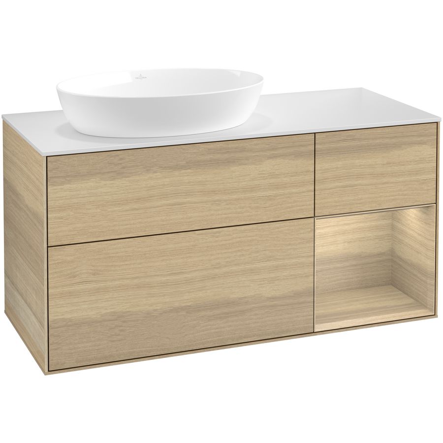 Wastafelonderkast Finion 1200x603x501mm Oak Veneer FA51PCPC