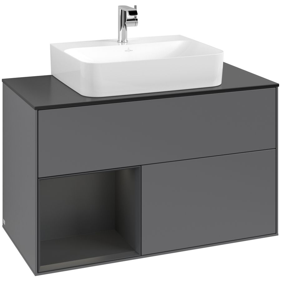 Wastafelonderkast Finion 1000x603x501mm Antr. Matt Lacquer F112HJGK