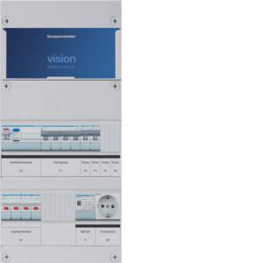 Groepenkast 2-groepenverdeler HS ALS 30mA/HACO/direct +K+T+W 3-F