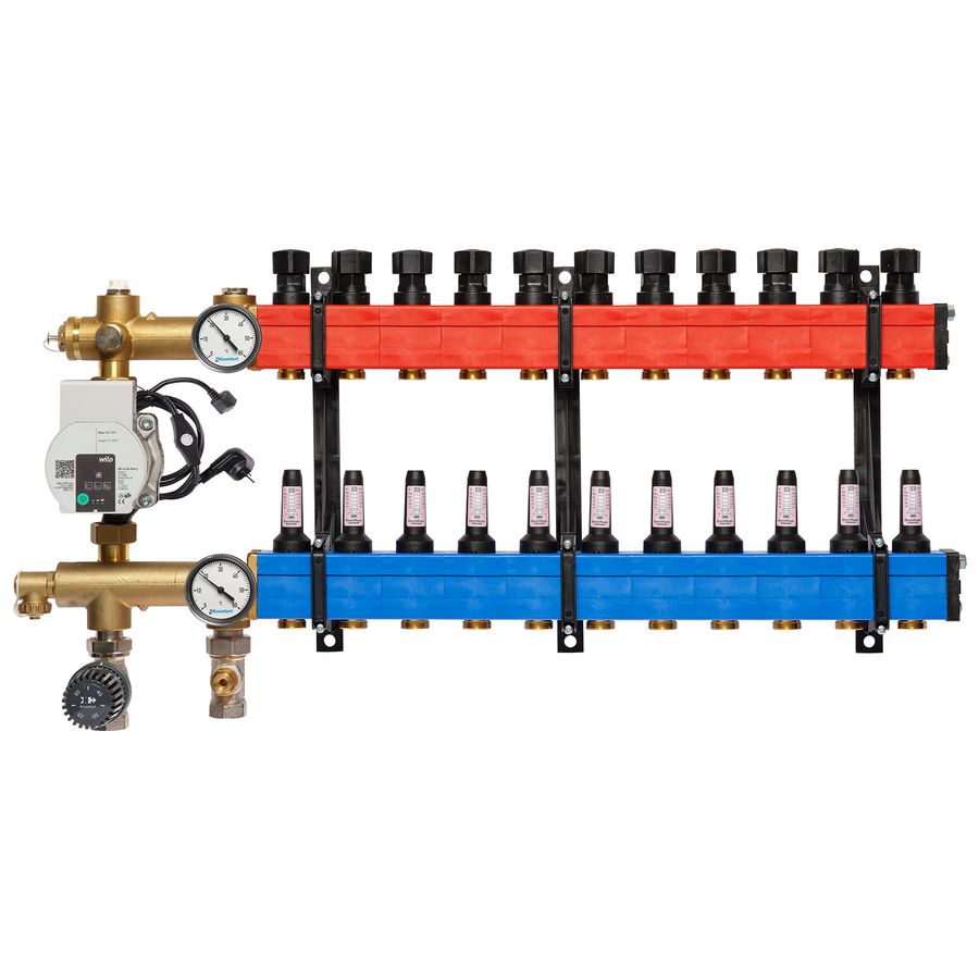 Vloerverw. verdeler 4802 E-pomp onder 60-250 l/u 11-groeps