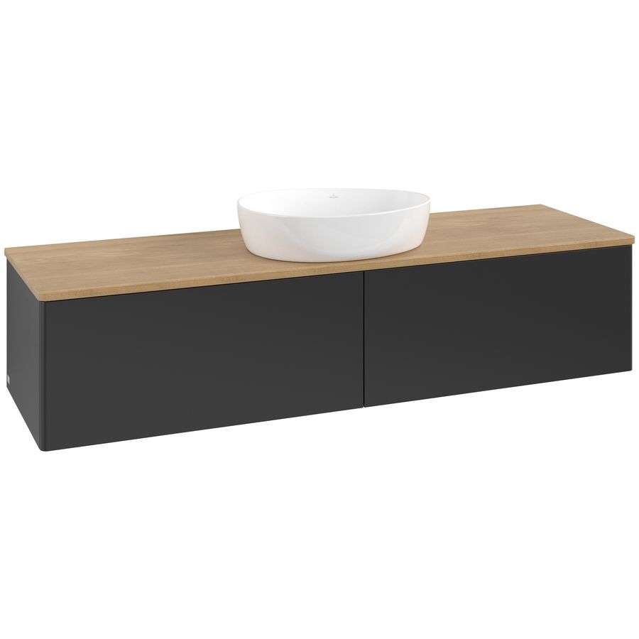 Wastafelonderkast Antao 1600x360x500mm Black Matt Lacquer K36011PD