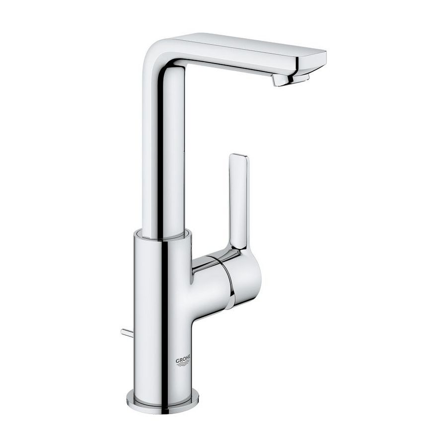 Lineare L-size hoge opzetwastafelmengkraan chroom incl. waste