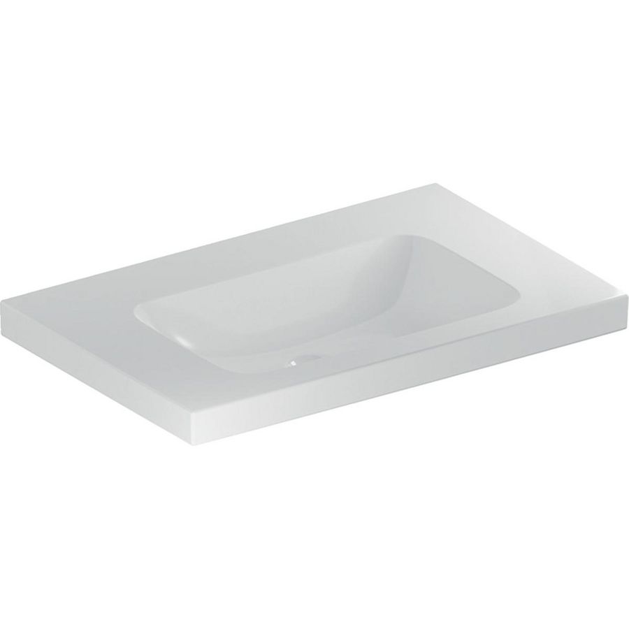 iCon Light wastafel 75x48cm zonder kraangat zonder overloop / met afleg wit
