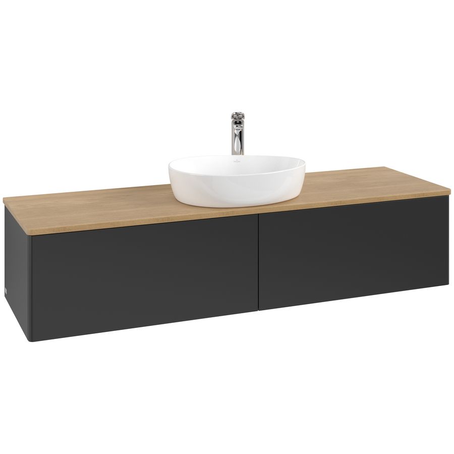 Wastafelonderkast Antao 1600x360x500mm Black Matt Lacquer K36051PD