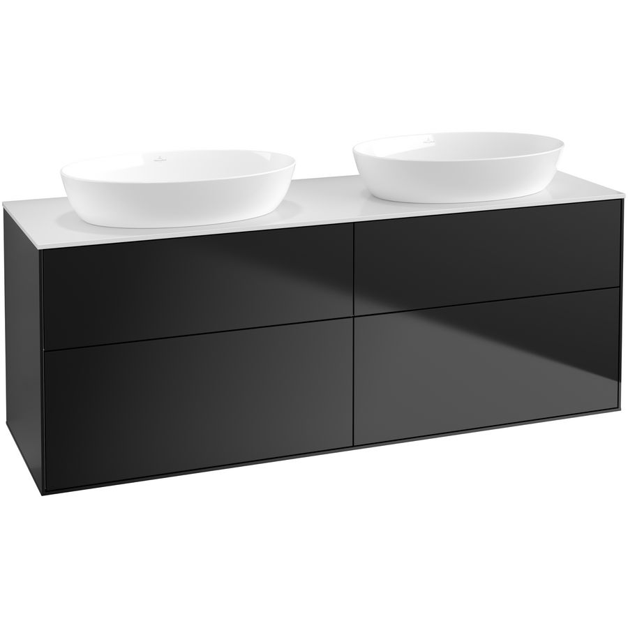 Wastafelonderkast Finion 1600x603x501mm Black Matt Lacquer FA8100PD