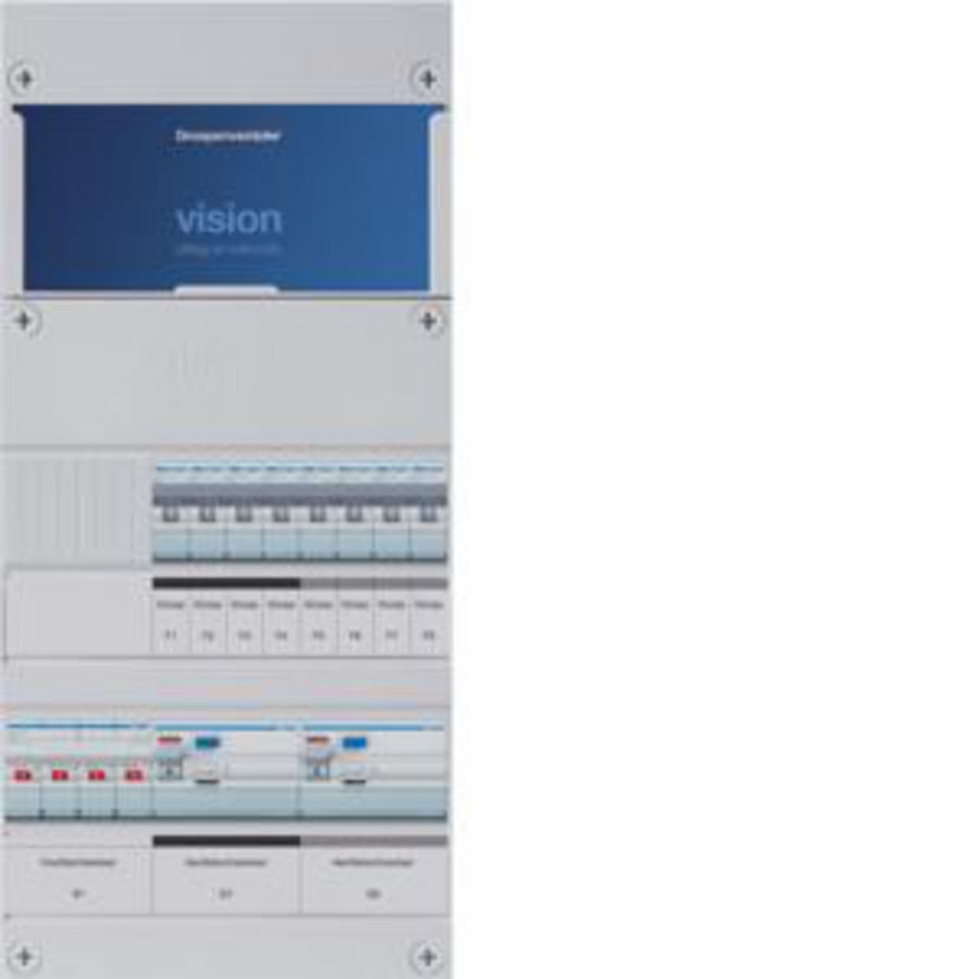 Groepenkast 8-groepenverdeler HS 2xALS 4P 30mA 3-fase