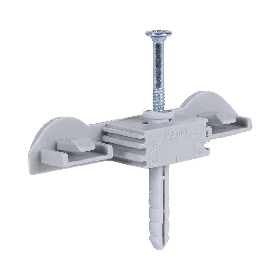 Duo-wandplaat Starquick grijs HOH 50mm incl. slagplug