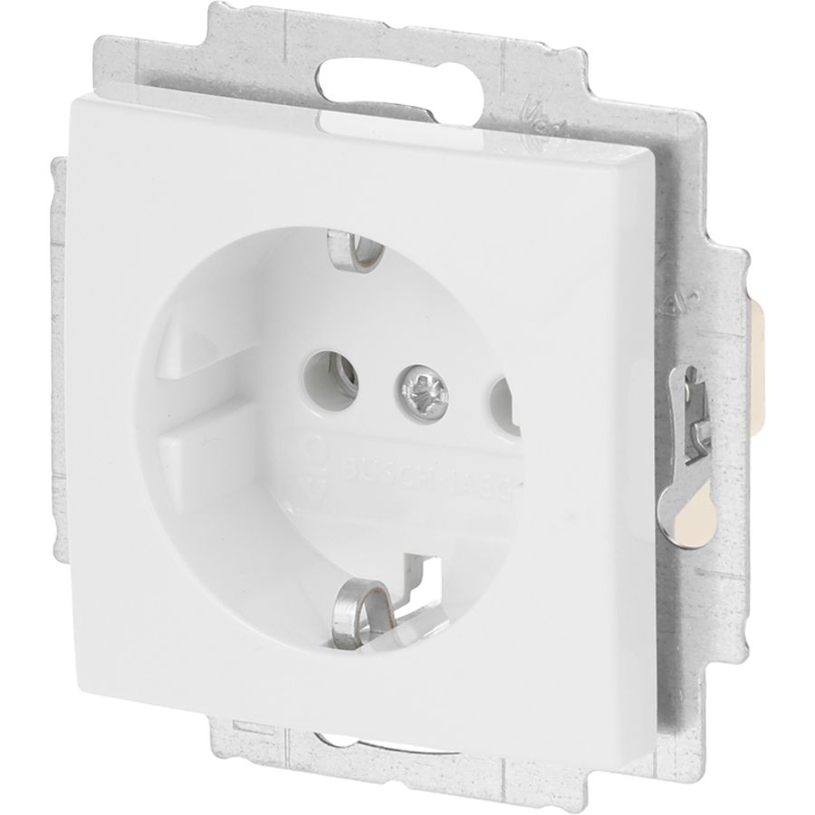 Wandcontactdoos randaarde Centraalplaat inbouw SI-B-alpin wit (20 EUCR-914)