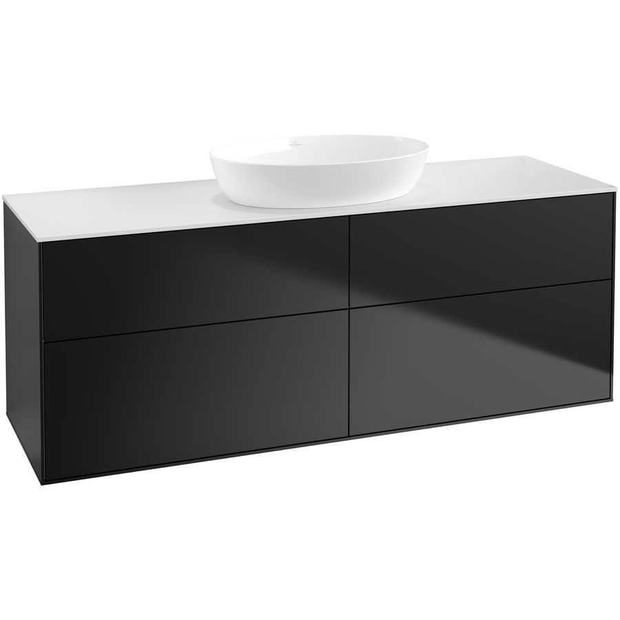 Wastafelonderkast Finion 1600x603x501mm Black Matt Lacquer FA9100PD