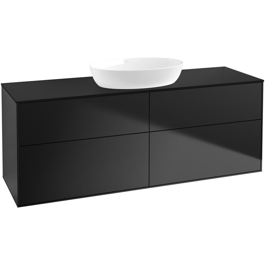 Wastafelonderkast Finion 1600x603x501mm Black Matt Lacquer FA9200PD