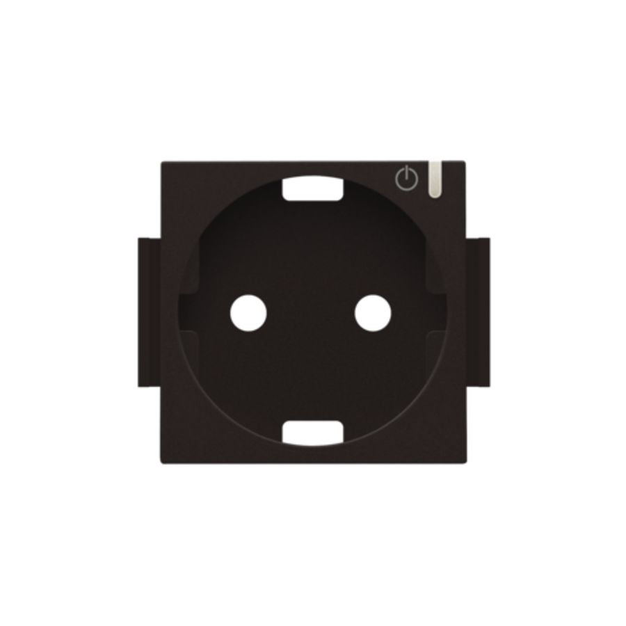 Afwerkingsset geconn. schakelbaar stopcontact+knop d.brown