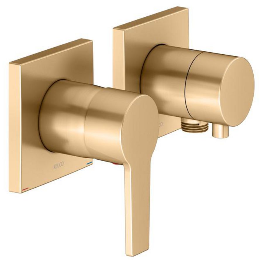 Set 1-hendel mengkraan/ inbouw/2-weg m. slangaansl. messing