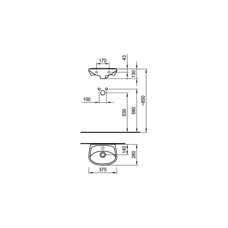 Fontein Star White 375 x275mm Wit