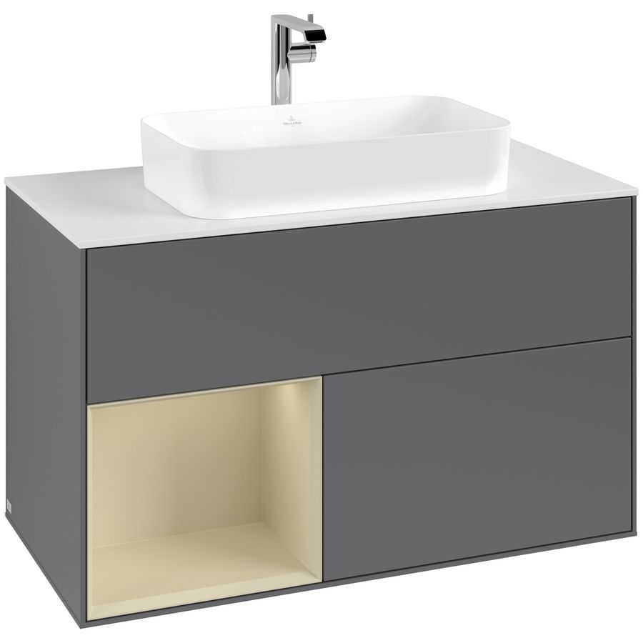 Wastafelonderkast Finion 1000x603x501mm Antr. Matt Lacquer F241HJGK