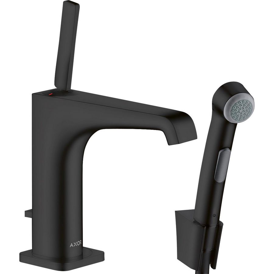 AXOR CitterioE Bidetset m 1 straalsoort handdouche + wastfelmengkraan mat zwart