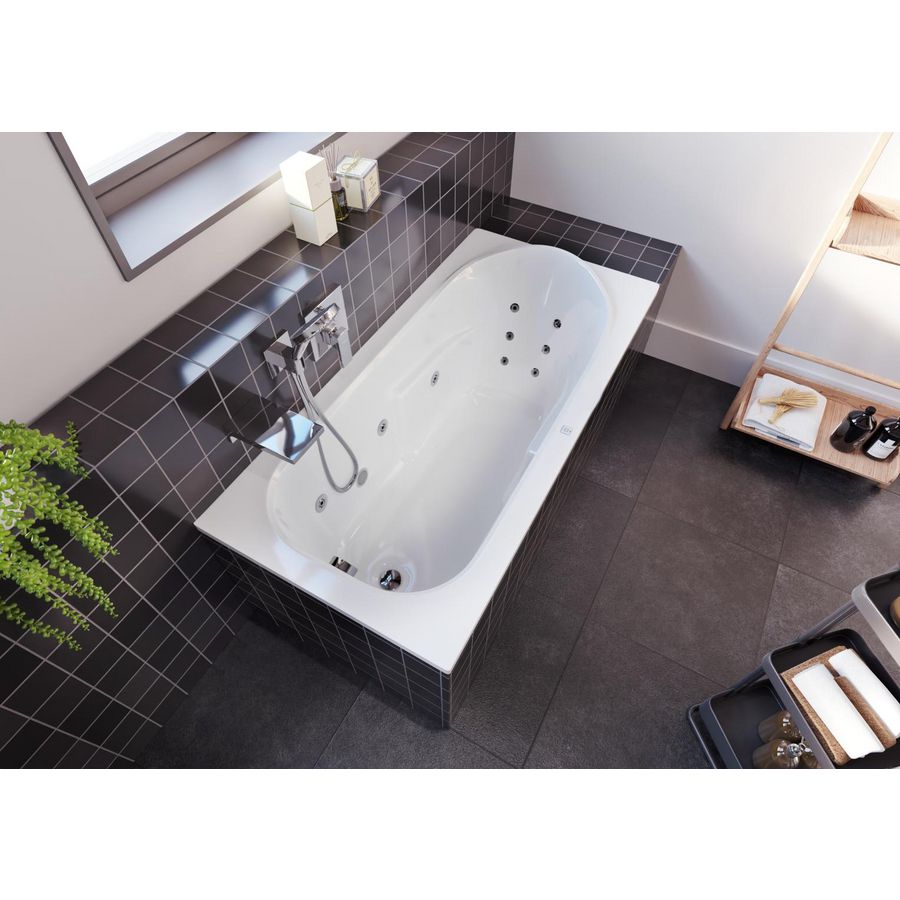 Whirlpool Columbia Rihopool 150x75cm systeem FLOW links hoogglans wit