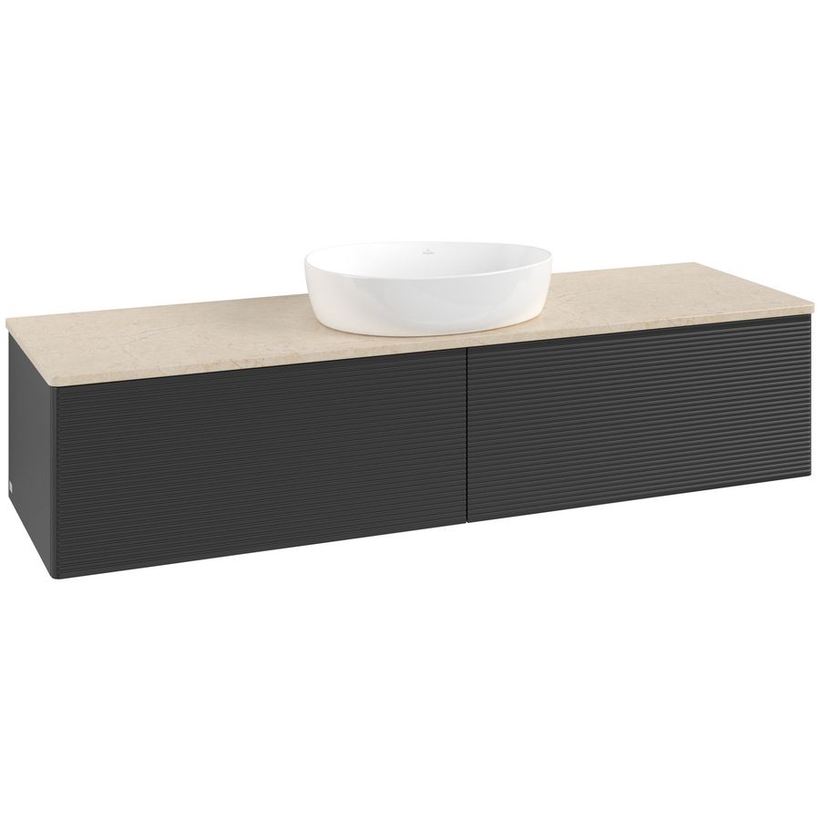 Wastafelonderkast Antao 1600x360x500mm Black Matt Lacquer K36113PD