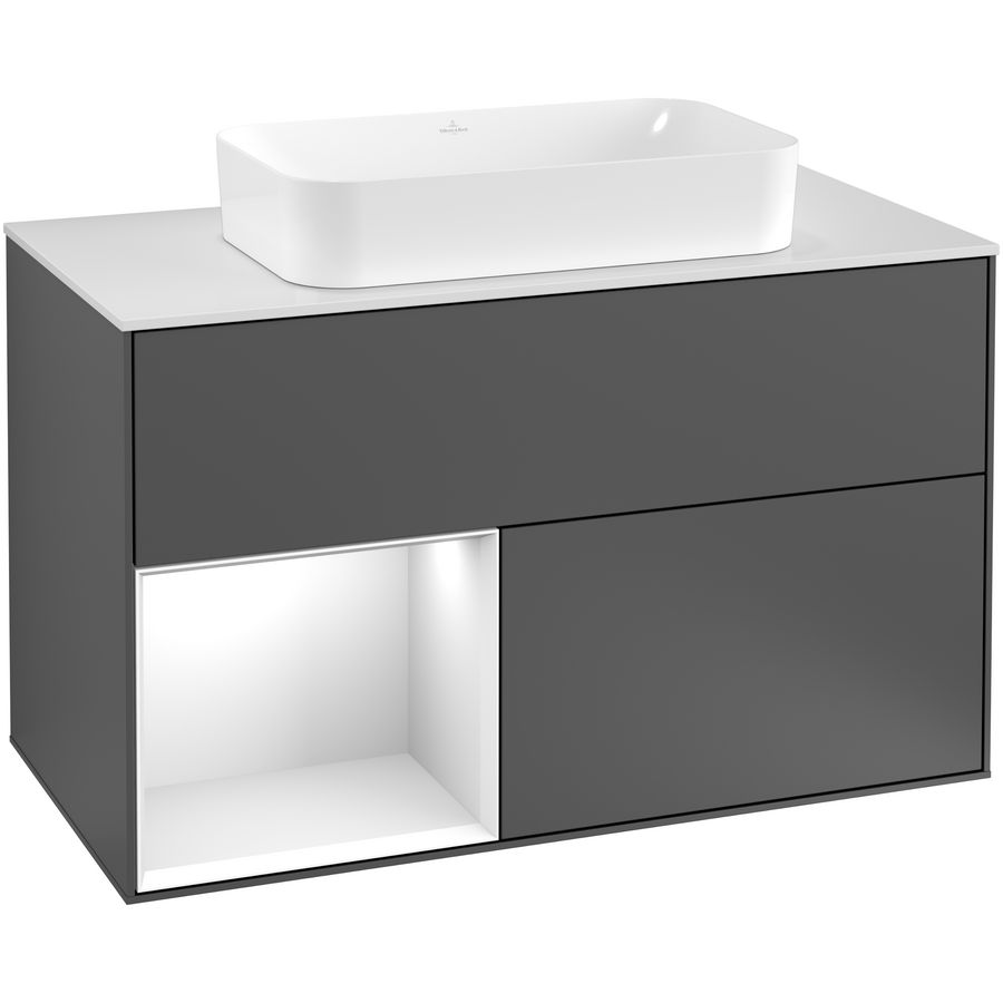 Wastafelonderkast Finion 1000x603x501mm Antr. Matt Lacquer G241MTGK
