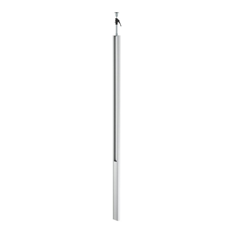 Mediazuil vloer/plafond 3000x146x65 Aluminium eloxiert