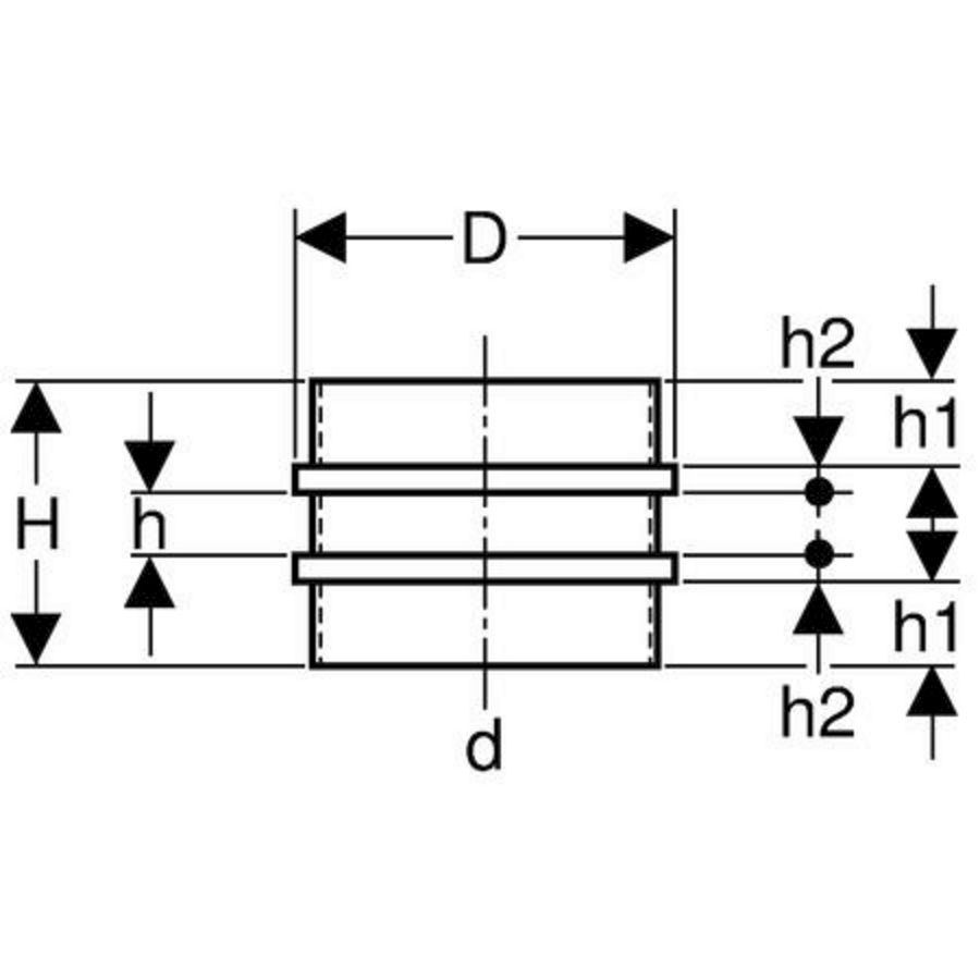 Polyethyleen (PE) kraagbus met dubbele kraag 200mm