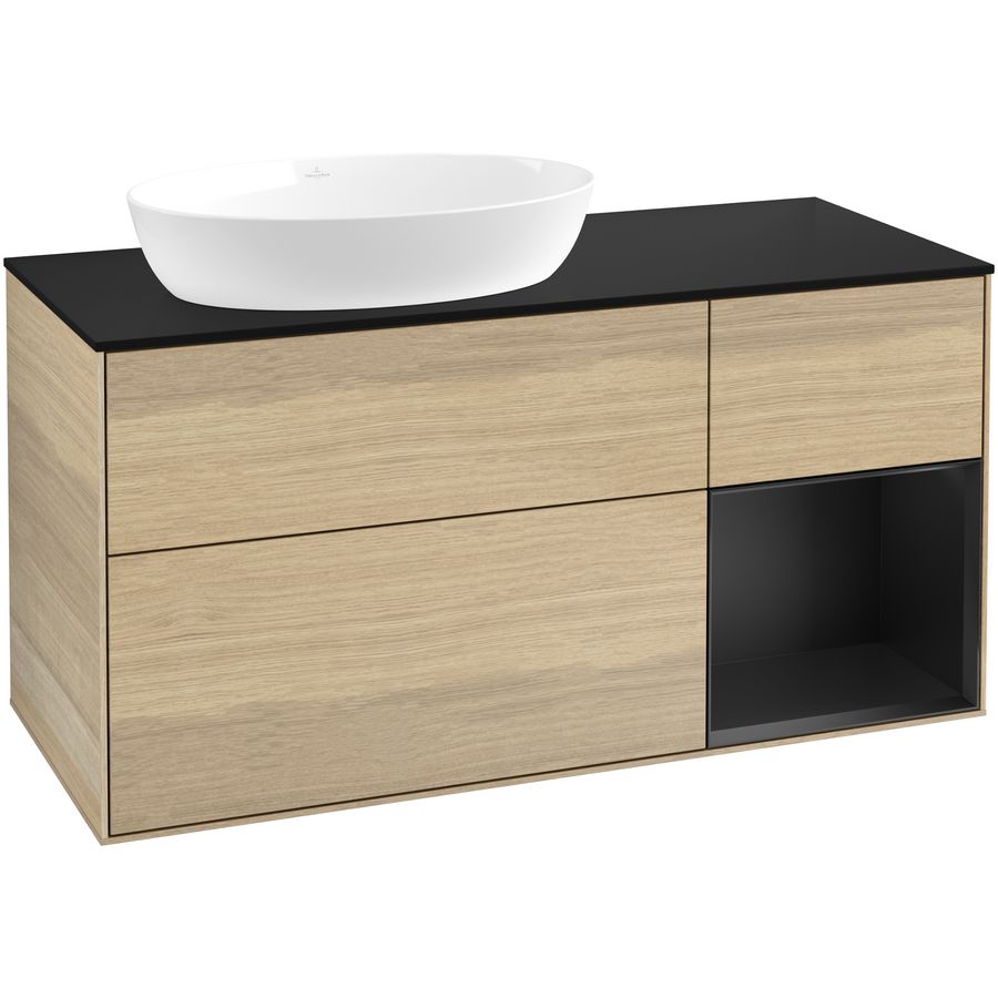 Wastafelonderkast Finion 1200x603x501mm Oak Veneer FA52PDPC