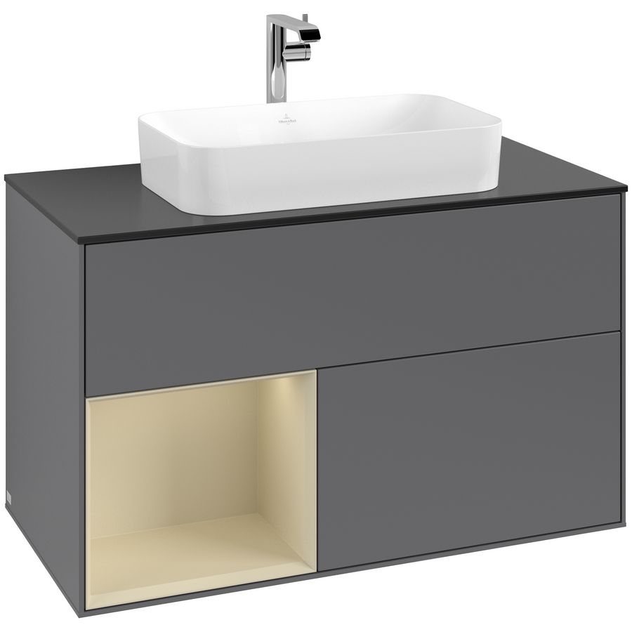 Wastafelonderkast Finion 1000x603x501mm Antr. Matt Lacquer F242HJGK
