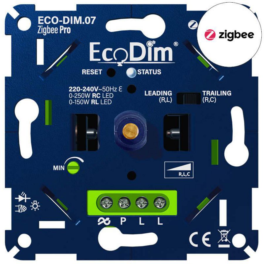 LED dimmer 0-200W RC Zigbee Pro druk/draai incl. hulpstuk