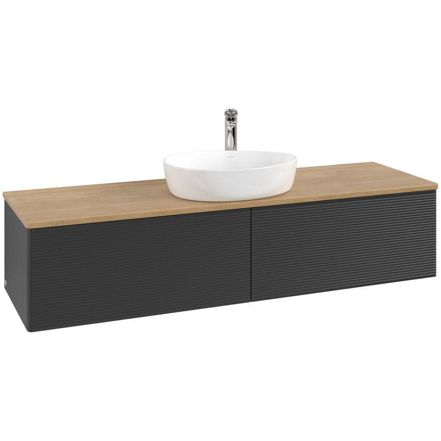 Wastafelonderkast Antao 1600x360x500mm Black Matt Lacquer K36151PD