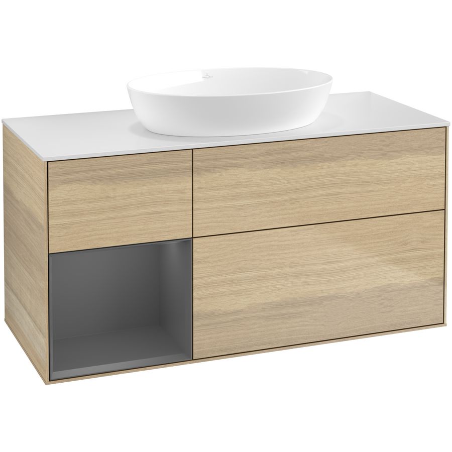 Wastafelonderkast Finion 1200x603x501mm Oak Veneer FA61GKPC