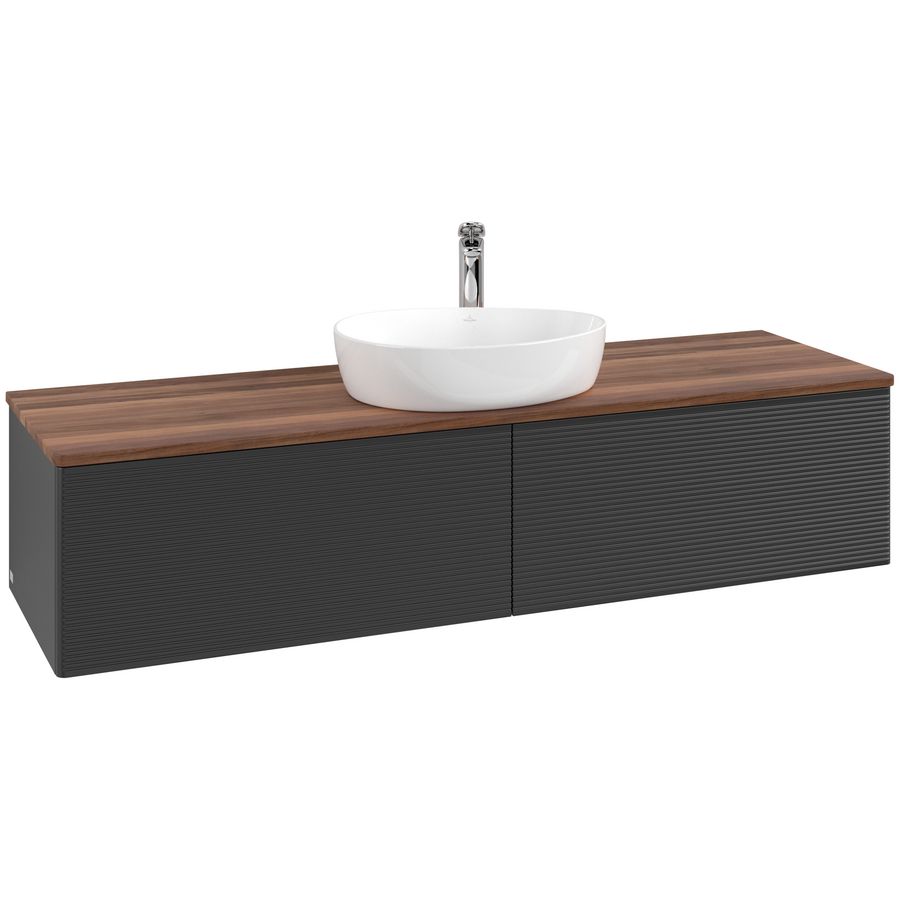 Wastafelonderkast Antao 1600x360x500mm Black Matt Lacquer K36152PD