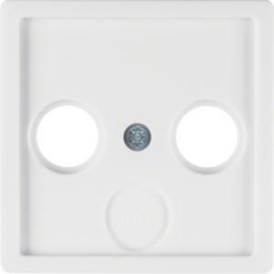 Afdek. antennecontactdoos 2 uitsparingen berker Q.1/Q.3/Q.7 polar wit