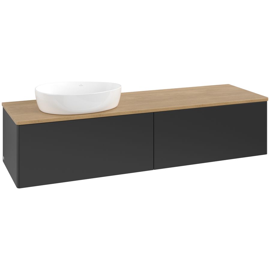 Wastafelonderkast Antao 1600x360x500mm Black Matt Lacquer K37011PD
