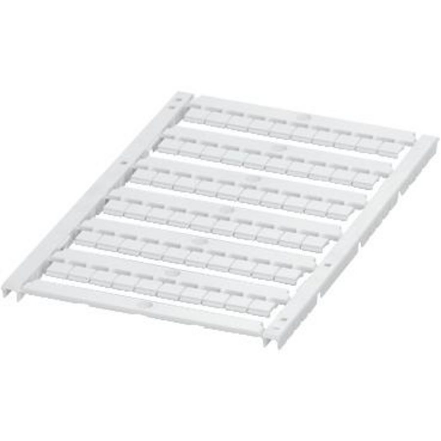 Markeerkaart Plat 6 strips 6mm Ongedrukt 60 tekensWit VVE=10
