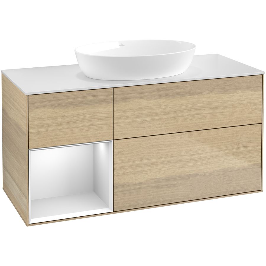 Wastafelonderkast Finion 1200x603x501mm Oak Veneer FA61MTPC