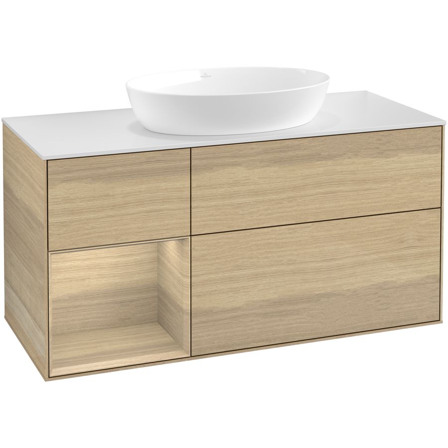 Wastafelonderkast Finion 1200x603x501mm Oak Veneer FA61PCPC