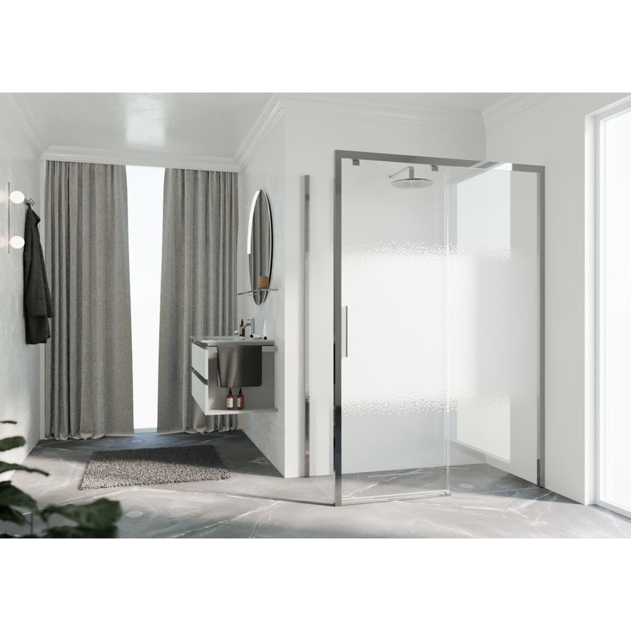 Schuifdeur K22PH LI 970-1010x2000mm chroom rose motief