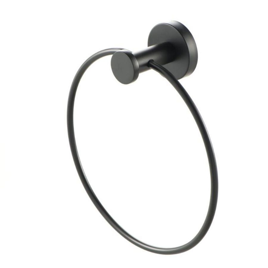 Handdoekring rond zwart NEMOX BLACK