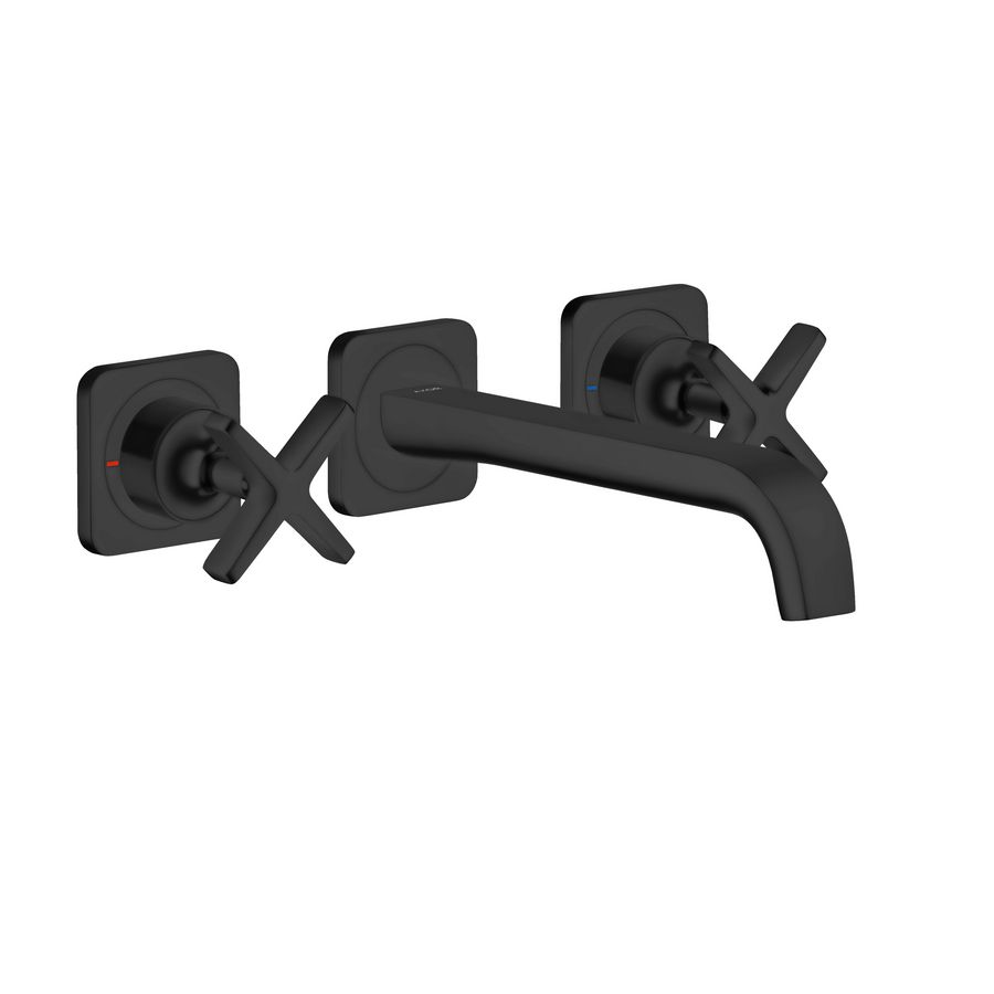 AXOR Citterio E 3-gats wastafelkraan Wand mat zwart