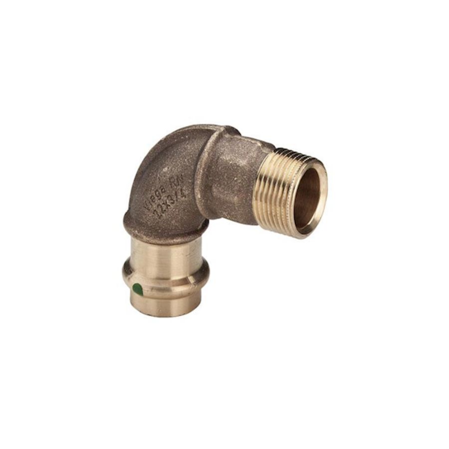 Puntknie / bocht 90° Sanpress brons 12x3/8" bt. VVE=5