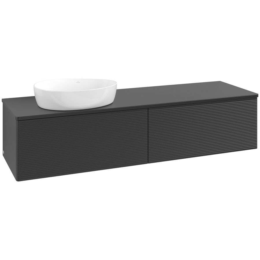 Wastafelonderkast Antao 1600x360x500mm Black Matt Lacquer K37150PD