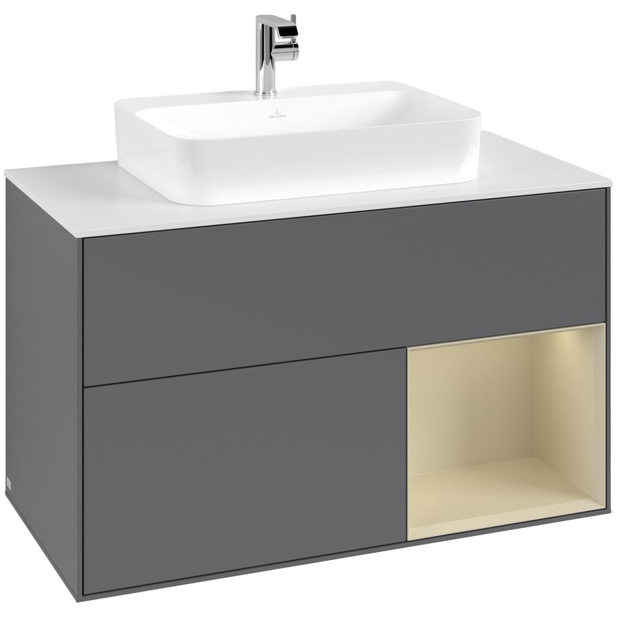 Wastafelonderkast Finion 1000x603x501mm Antr. Matt Lacquer F371HJGK