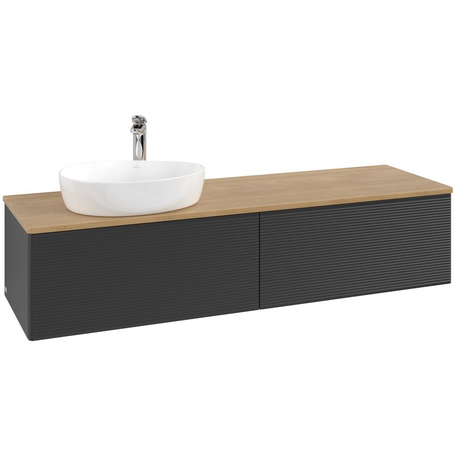 Wastafelonderkast Antao 1600x360x500mm Black Matt Lacquer K37151PD