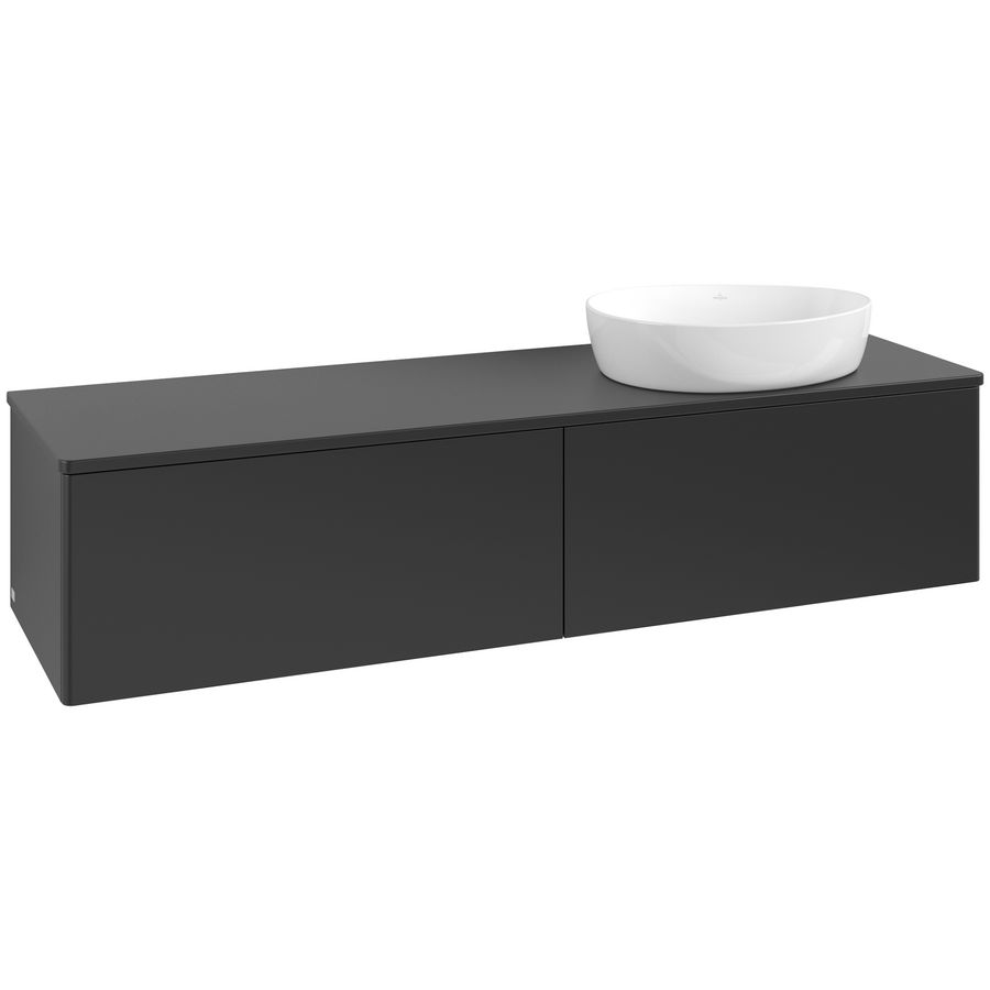 Wastafelonderkast Antao 1600x360x500mm Black Matt Lacquer K38010PD
