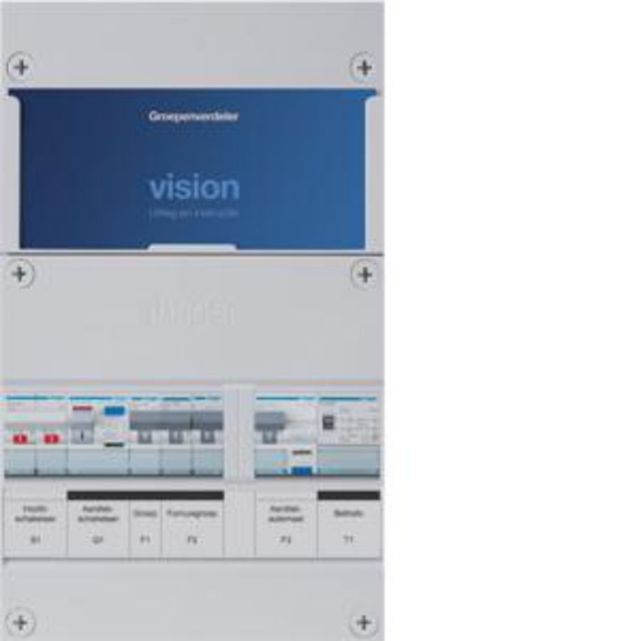 Groepenkast 2-groepenverdeler HS ALS 30mA/HACO/direct +F+T 1-fase