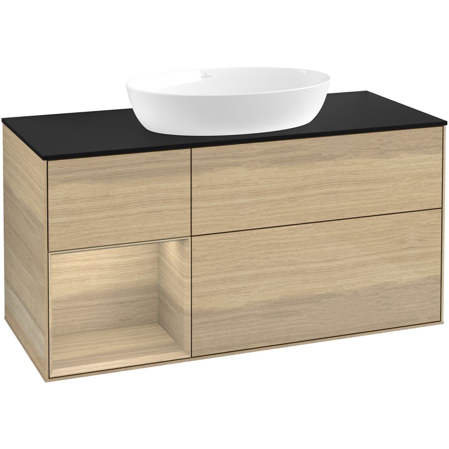 Wastafelonderkast Finion 1200x603x501mm Oak Veneer FA62PCPC